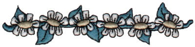 Embroidery Design: Daisy Border<br>4.03" x 0.92"