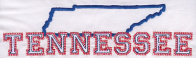 Embroidery Design: Tennessee Outline and Name<br>2.23" x 8.05"