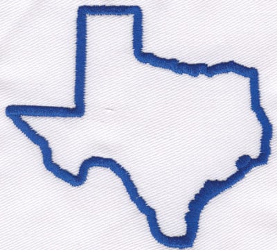 Embroidery Design: Texas Outline<br>3.05" x 3.27"