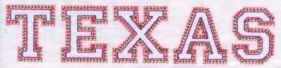 Embroidery Design: Texas Name<br>1.74" x 7.94"