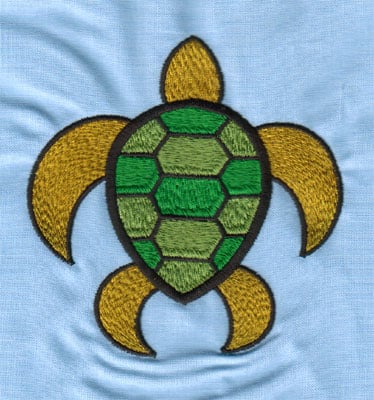 Embroidery Design: Sea Turtle (large)<br>3.91" x 4.02"