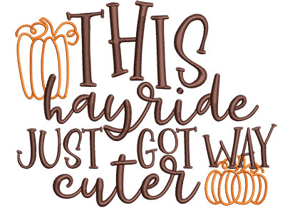 Embroidery Design: This Hayride Just Got Cuter Lg<br> 6.71w X 5.30h | Embroidery Legacy Embroidery Design: This Hayride Just Got Cuter Lg<br> 6.71w X 5.30h