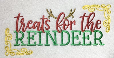 Embroidery Design: Treats For The Reindeer Lg<br> 7.63w X 3.70h