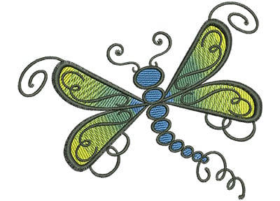 Embroidery Design: Abstract Dragonfly A<br> 4.52w X 3.73