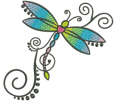 Embroidery Design: Abstract Dragonfly B<br> 4.52w X 4.16h