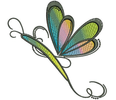 Embroidery Design: Abstract Dragonfly C<br> 4.53w X 4.59h