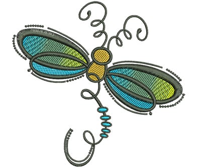 Embroidery Design: Abstract Dragonfly D<br> 4.53w X 4.41h