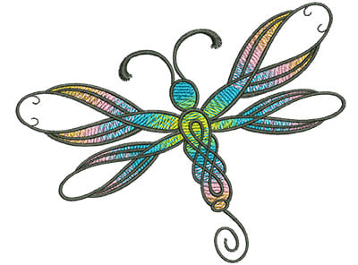 Embroidery Design: Abstract Dragonfly F<br> 4.52w X 3.63h