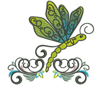 Embroidery Design: Abstract Dragonfly H<br> 4.53w X 4.50h