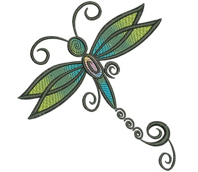 Embroidery Design: Abstract Dragonfly I<br> 4.52w X 4.93h