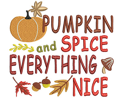 Embroidery Design: Pumpkin Spice<br> 6.02w X 5.58h | Embroidery Legacy Embroidery Design: Pumpkin Spice<br> 6.02w X 5.58h