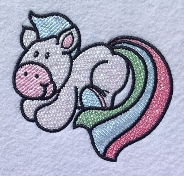 Embroidery Design: Magical Mylar Horse 1<br> 4.77w X 4.49h | Embroidery Legacy Embroidery Design: Magical Mylar Horse 1<br> 4.77w X 4.49h