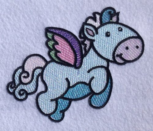 Embroidery Design: Magical Mylar Horse 4<br> 5.37w X 4.61h