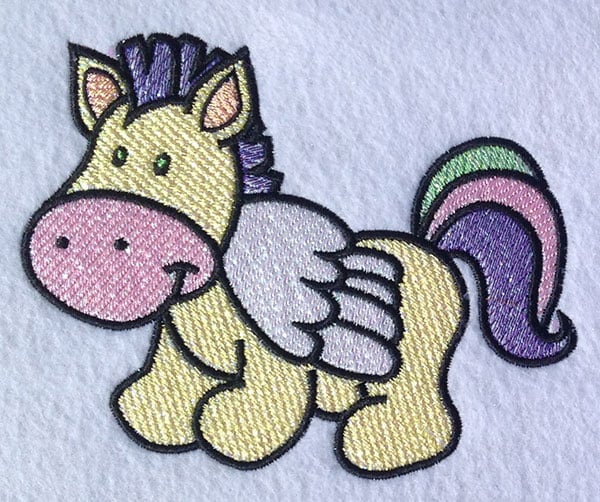 Embroidery Design: Magical Mylar Horse 9<br> 5.70w X 4.61h | Embroidery Legacy Embroidery Design: Magical Mylar Horse 9<br> 5.70w X 4.61h