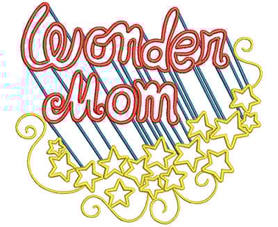 Embroidery Design: Wonder Mom Large<br> 6.28w X 5.67h
