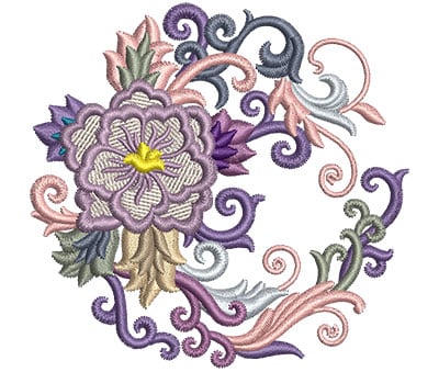 Embroidery Design: Flower Fans 1<br> 3.26w X 3.14h