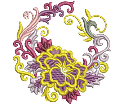 Embroidery Design: Flower Fans 2<br> 3.26w X 3.42h | Embroidery Legacy Embroidery Design: Flower Fans 2<br> 3.26w X 3.42h