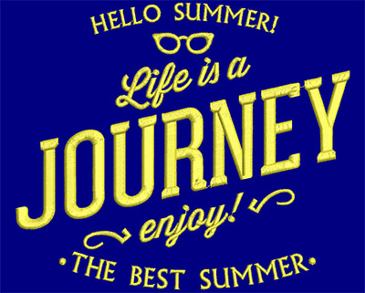 Embroidery Design: Summer Life Is A Journey Large<br> 6.84w X 5.89h