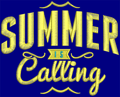 Embroidery Design: Summer Is Calling Large<br> 7.17w X 5.71h