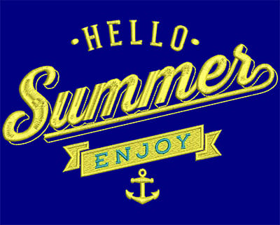 Embroidery Design: Hello Summer Enjoy Large<br> 7.40w X 4.95h