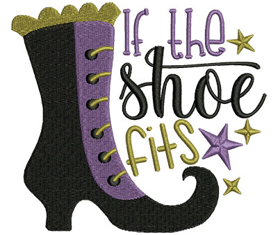 Embroidery Design: If The Shoe Fits<br> 4.97w X 4.48h | Embroidery Legacy Embroidery Design: If The Shoe Fits<br> 4.97w X 4.48h