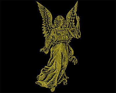 Embroidery Design: Golden Angel 1 Large<br> 4.44w X 8.94h