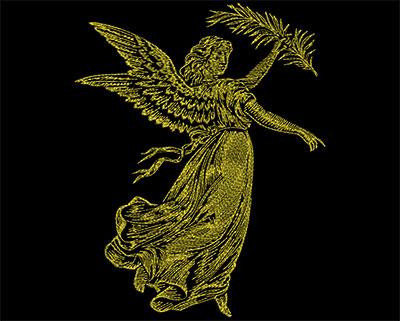 Embroidery Design: Golden Angel 3 Large<br> 7.13w X 8.94h