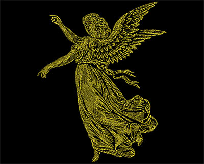 Embroidery Design: Golden Angel 4 Large<br> 7.13w X 8.88h