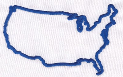 Embroidery Design: USA Outline<br>2.79" x 4.43"