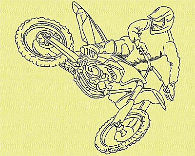 Embroidery Design: Motor Bike 7<br> 4.94w X 4.56h
