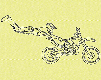 Embroidery Design: Motor Bike 8<br> 4.94w X 2.44h