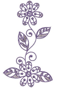 Embroidery Design: Lilac Flowers 1<br> 3.77w X 6.52h