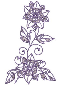 Embroidery Design: Lilac Flowers 2<br>3.95w X 6.52h