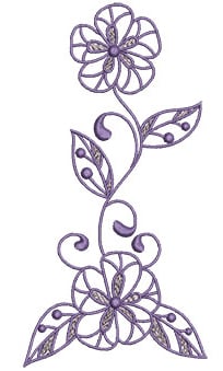 Embroidery Design: Lilac Flowers 3<br> 3.30w X 6.52h