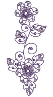 Embroidery Design: Lilac Flowers 4<br> 2.73w X 6.52h