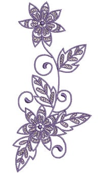 Embroidery Design: Lilac Flowers 6<br> 3.03w X 6.52h