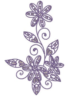 Embroidery Design: Lilac Flowers 7<br> 4.11w X 6.52h