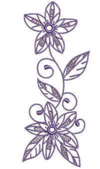 Embroidery Design: Lilac Flowers 10<br> 2.67w X 6.53h