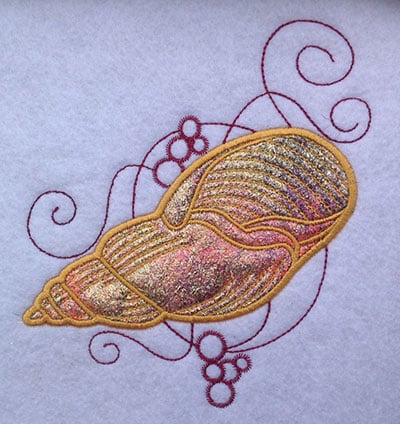 Embroidery Design: Shell Applique 1 Large<br> 5.39w X 6.09h | Embroidery Legacy Embroidery Design: Shell Applique 1 Large<br> 5.39w X 6.09h