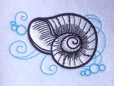 Embroidery Design: Shell Applique 3 Large<br> 5.87w X 3.94h
