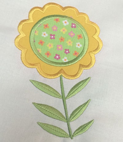 Embroidery Design: Spring Flower Applique<br> 4.10w X 6.02h
