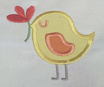 Embroidery Design: Spring Bird Applique<br> 3.37w X 3.24h
