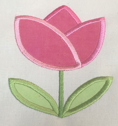 Embroidery Design: Spring Rose Applique <br> 3.62w X 4.65h
