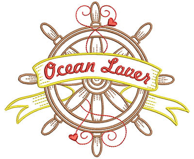 Embroidery Design: Ocean Lover<br> 5.95w X 5.02h