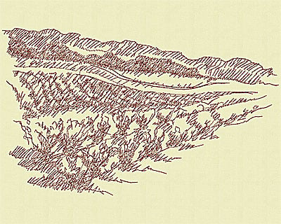 Embroidery Design: Winery scene large<br> 6.75w X 11.13h