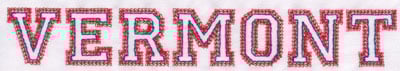 Embroidery Design: Vermont Name<br>1.21" x 7.96"