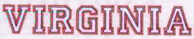 Embroidery Design: Virginia Name<br>1.31" x 7.99" | Embroidery Legacy Embroidery Design: Virginia Name<br>1.31" x 7.99"