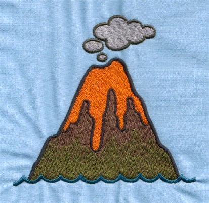 Embroidery Design: Volcano (large)<br>4.50" x 4.22"