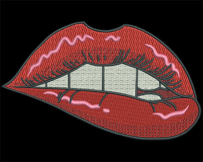 Embroidery Design: Hot Lips<br>5.11w X 3.08h