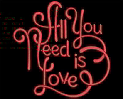 Embroidery Design: All You Need Is Love<br> 7.03w X 7.00h | Embroidery Legacy Embroidery Design: All You Need Is Love<br> 7.03w X 7.00h